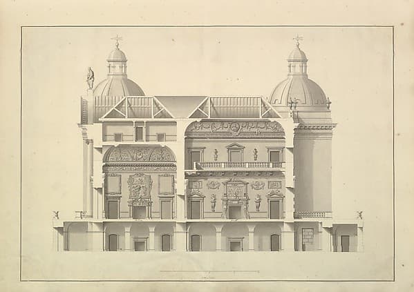 Transverse Section, Houghton Hall, Norfolk, by Isaac Ware
