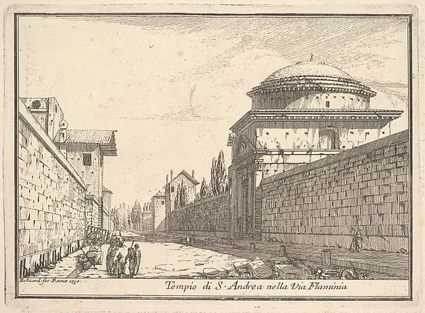 Tempio di Sant'Andrea, Via Flaminia, from "Vues de Rome", by Jérôme Charles Bellicard