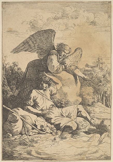Tobie effrayé par le poisson (Tobias frightens the fish), by Jean Jacques Lagrenée