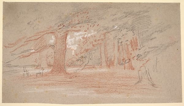 Cedar trees in a park, by George Richmond
