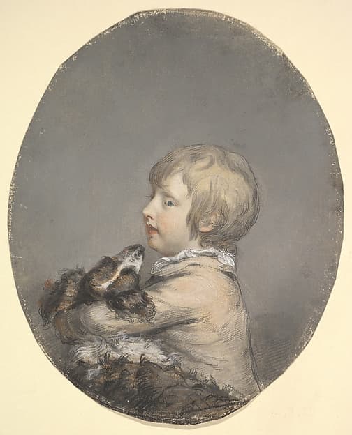 William Evelyn of St Clere, Kent, holding a spaniel, by Hugh Douglas Hamilton
