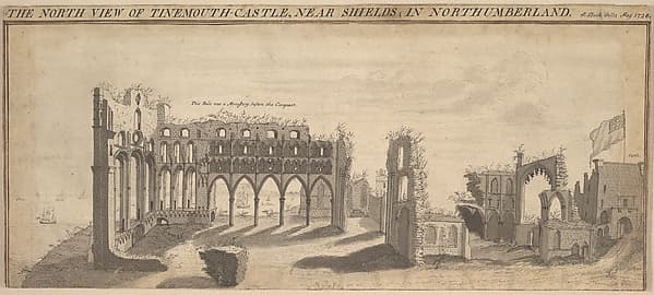Tynemouth Castle, Northumberland, by Samuel Buck
