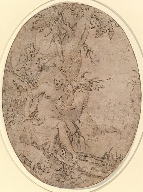Diana and a Leering Satyr in a Forest, by Paulus Willemsz. van Vianen