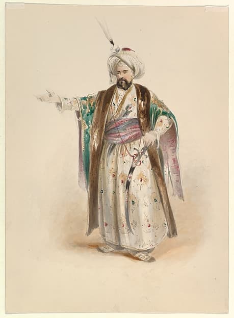 Costume Study for Bassa Selim in the "Abduction from the Seraglio" by W.A. Mozart, by Johann Georg Christoph Fries