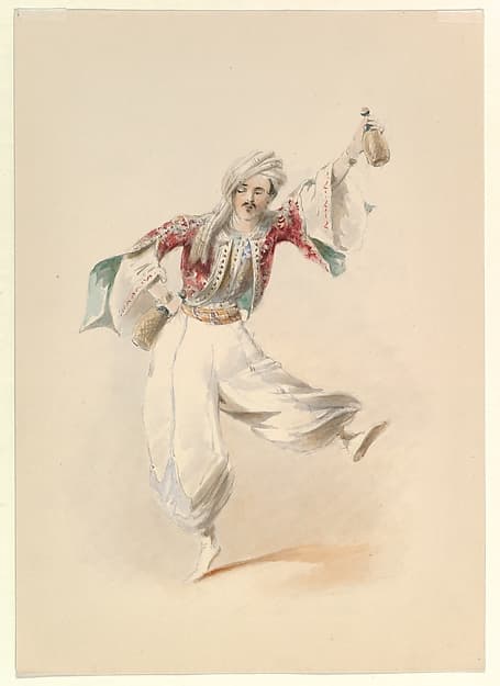 Costume Study for Pedrillo in the "Abduction from the Seraglio" by W.A. Mozart, by Johann Georg Christoph Fries