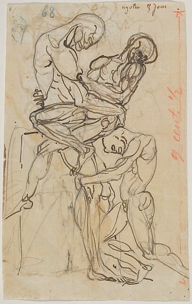 Ugolino and his Sons: Fifth Day (recto); Dante and Virgil: Anatomical Studies (verso), by Auguste Rodin