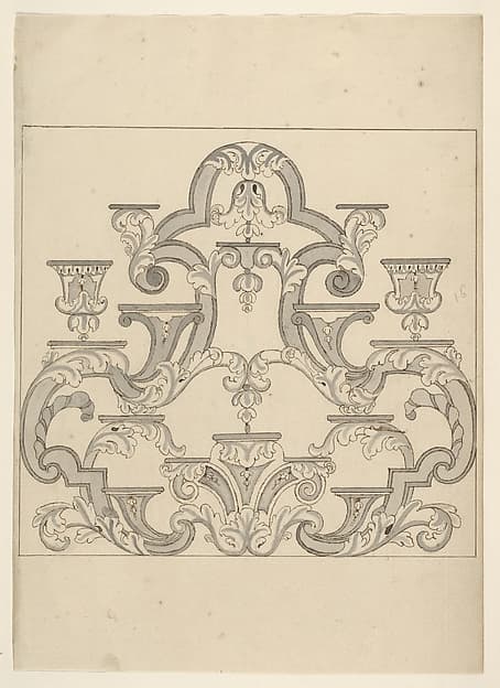 Design for a Shelf System to Display Porcelain, by Anonymous, 18th century