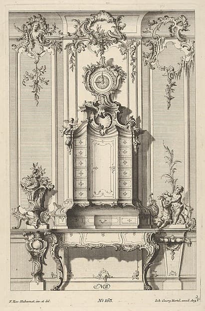 Wall Elevation with a Secretaire, from 'Schreibtische', by Franz Xavier Habermann