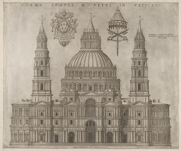 St. Peter's, from "Speculum Romanae Magnificentiae", by Antonio da Sangallo, the Younger
