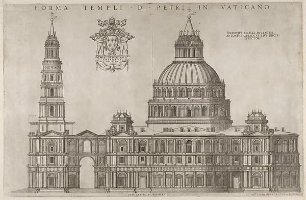 Design for the Basilica of St. Peter's in the Vatican, from "Speculum Romanae Magnificentiae", by Antonio da Labacco