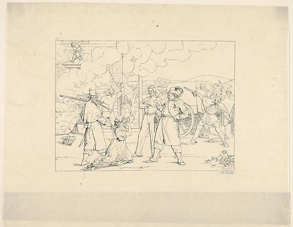 Valiant Men "Dat Fite Mit Siegel" (from Confederate War Etchings), by Adalbert John Volck