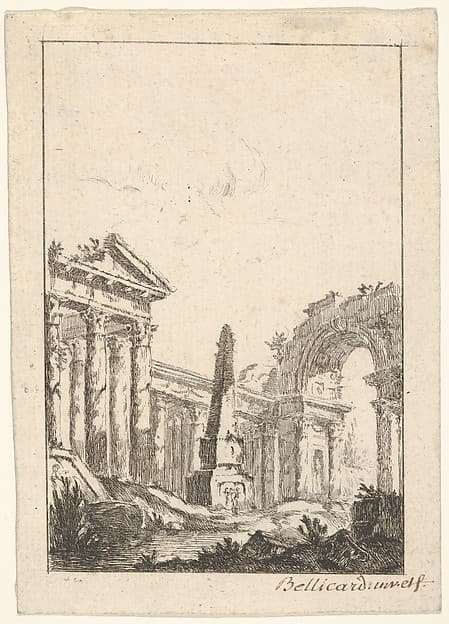 Architectural Capriccio, from "Vues de Rome", by Jérôme Charles Bellicard