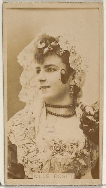 Mlle. Rositi, from the Actors and Actresses series (N45, Type 8) for Virgina Brights Cigarettes, by Allen & Ginter