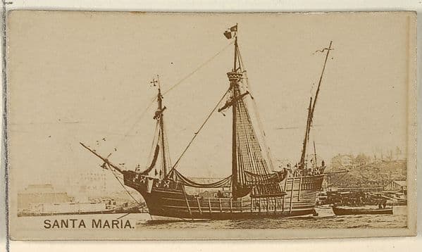Santa Maria, from the Famous Ships series (N50) for Virginia Brights Cigarettes, by Allen & Ginter
