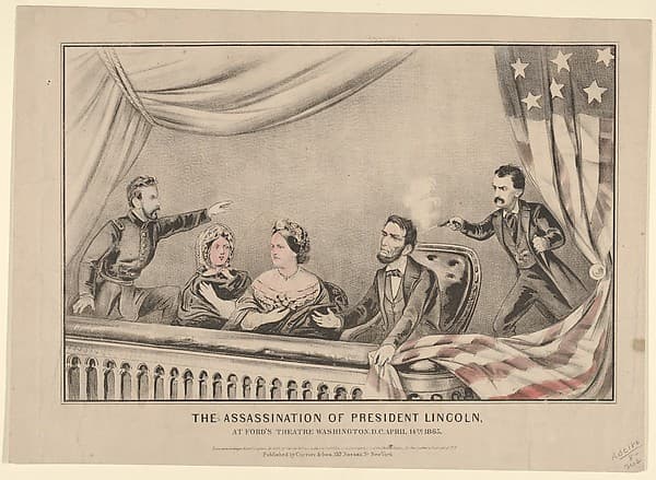 The Assassination of President Lincoln at Ford's Theatre, Washington D.C., April 14th, 1865, by Currier & Ives