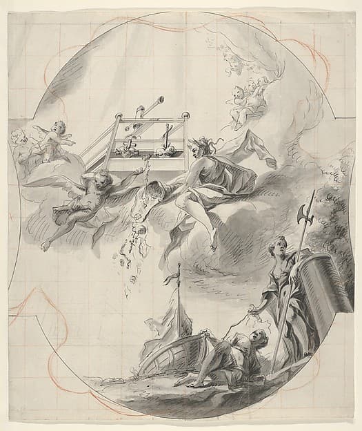 Ceiling Design with the Mystical Wine Press, by Johann Georg Dieffenbrunner