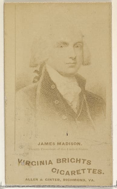 James Madison, from the Presidents of the United States series (N51) for Virginia Brights Cigarettes, by Allen & Ginter