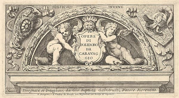 Titeplate to series of prints after Poloidoro, by Giovanni Battista Galestruzzi