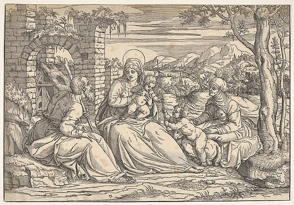 The Holy Family with saints Elizabeth and John, by Nicolò Boldrini