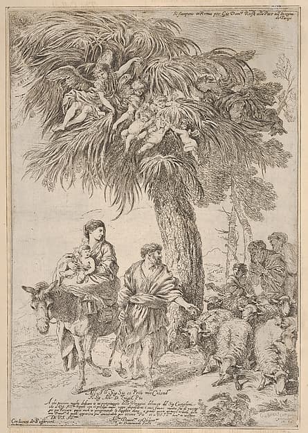 The Holy Family on their flight into Egypt, by Giovanni Benedetto Castiglione (Il Grechetto)