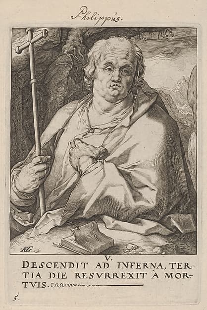 St. Philip, from "Christ, the Apostles and St. Paul with the Creed", by Hendrick Goltzius