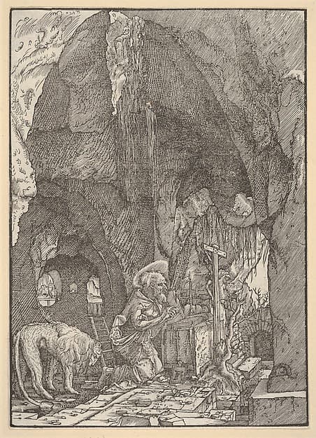 Saint Jerome in Penitence, in a Cave, by Albrecht Altdorfer