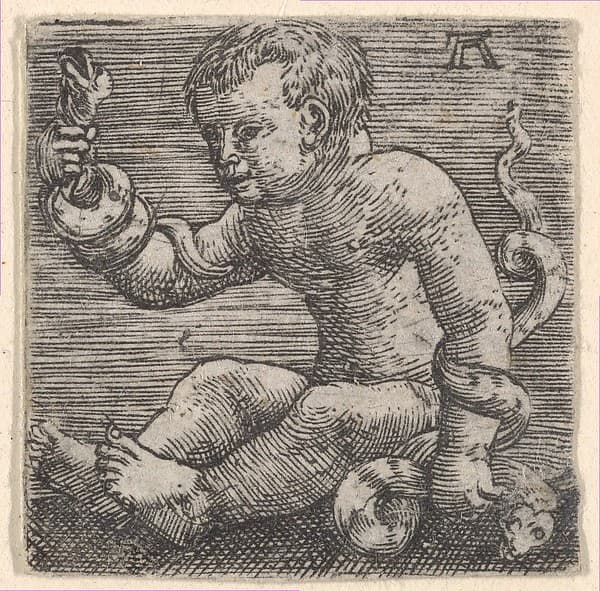 Young Hercules Killing the Snakes, by Albrecht Altdorfer