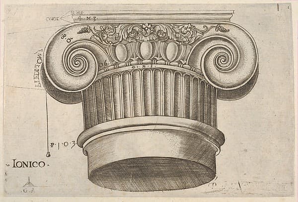Ionic Capital, by Monogrammist G.A. with the Caltrop