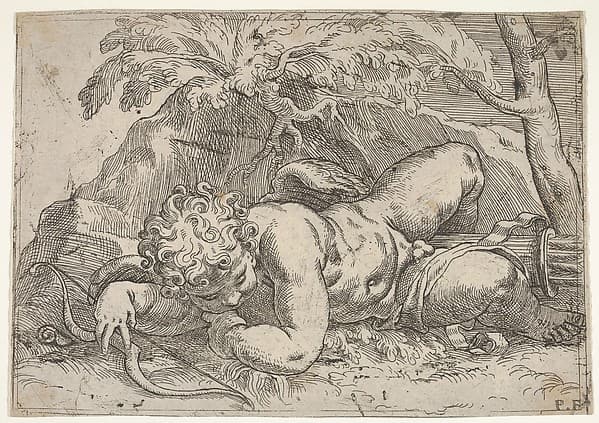 Sleeping Cupid, by Paolo Farinati