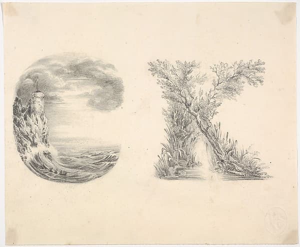 Alphabet book design (Letters C and K), by Miss L. E. M. Jones