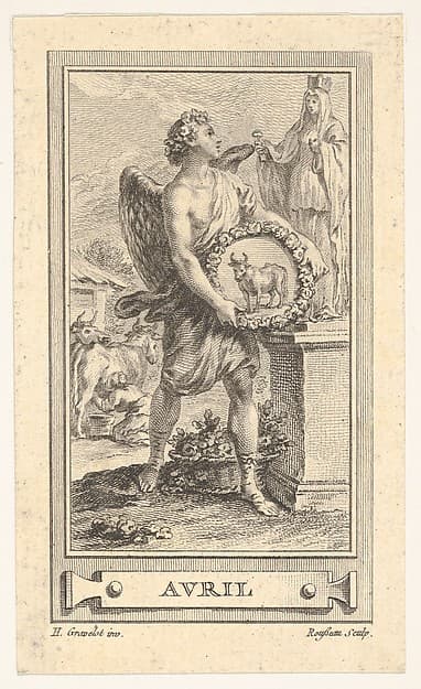 Avril, from the "Almanach iconologique", by Jean François Rousseau