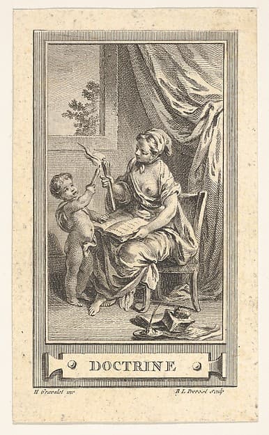 Doctrine, from the "Almanach iconologique", by Benoit Louis Prevost