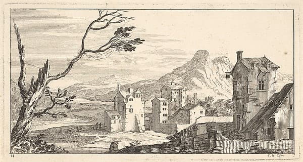 View of a City, plate XI from "Livre de paysages dédié à Monsieur de Beringhen", by Sébastien Leclerc I