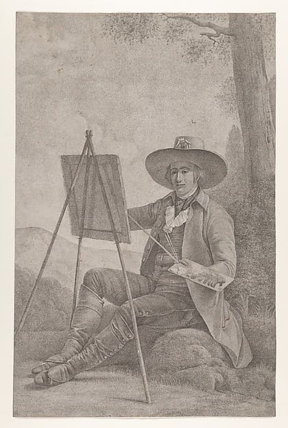 Plein Air Painter at an Easel, by Anonymous, German, 19th century