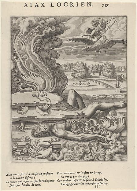 Locrian Ajax (Ajax Locrien), from "Les Images ou Tableaux de platte peinture des deux Philostrates Sophistes grecs...", by Thomas de Leu