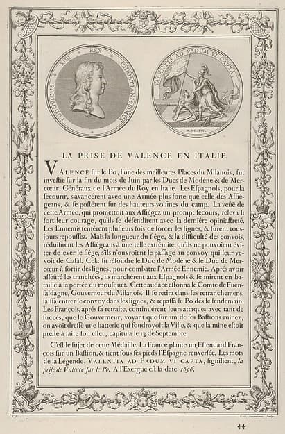 Medal commemorating the Capture of Valencia in Italy (La Prise de Valence en Italie), by Louis Simonneau