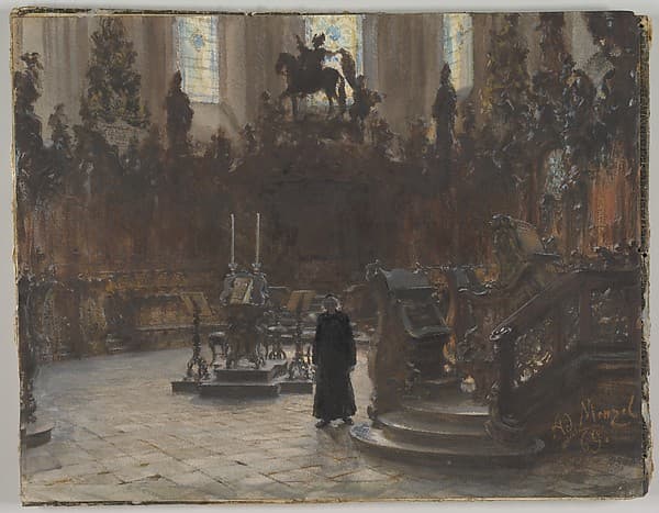 The Choirstalls in the Mainz Cathedral, by Adolph Menzel