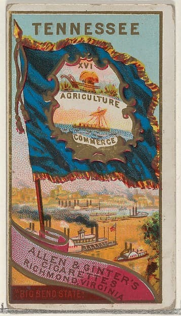 Tennessee, from Flags of the States and Territories (N11) for Allen & Ginter Cigarettes Brands, by Allen & Ginter