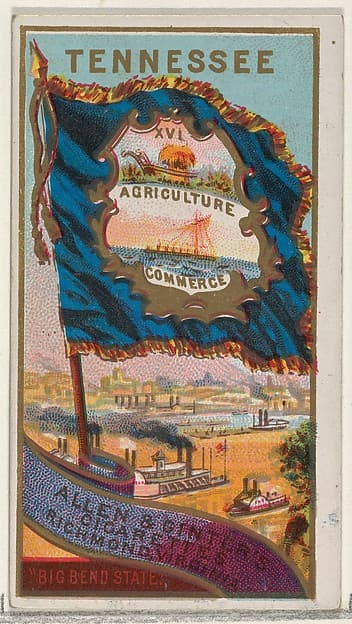 Tennessee, from Flags of the States and Territories (N11) for Allen & Ginter Cigarettes Brands, by Allen & Ginter
