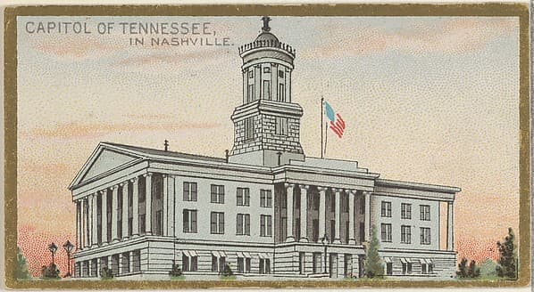 Capitol of Tennessee in Nashville, from the General Government and State Capitol Buildings series (N14) for Allen & Ginter Cigarettes Brands, by Allen & Ginter