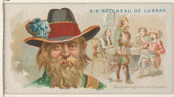 Sir Raveneau de Lussan, Bargaining with the Captain, from the Pirates of the Spanish Main series (N19) for Allen & Ginter Cigarettes, by Allen & Ginter