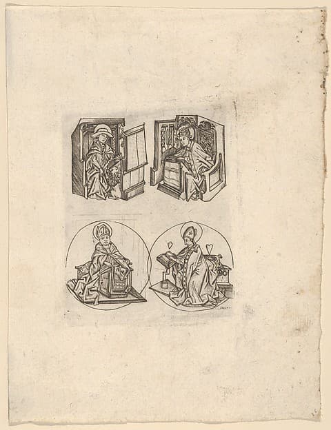 The Four Fathers of the Church, by Israhel van Meckenem
