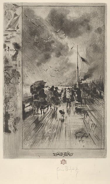 A Pier in England (Une Jetée en Angleterre), by Félix-Hilaire Buhot