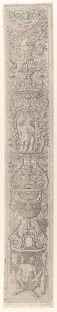 A Satyr Holding a Violin, from Twelve Ornamental Panels, by Giovanni Antonio da Brescia