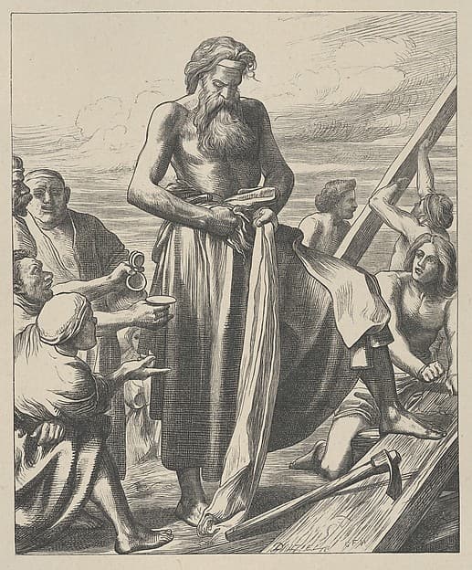 Noah Building the Ark, from "Dalziels' Bible Gallery", by George Frederic Watts