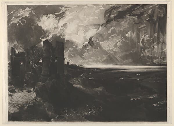 Hadleigh Castle: Large Plate, by David Lucas