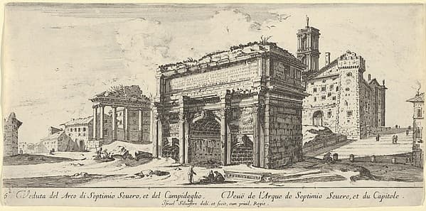 View of the Forum Romanum with the Arch of Septimius Severus from the East, by Israel Silvestre