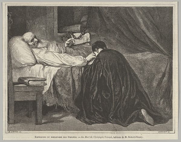 The Death of Christopher Columbus, from "Le Monde Illustré", by Henry Linton