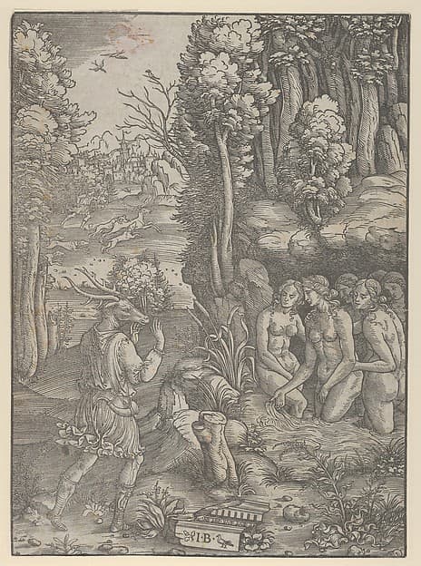 Diana turning Actaeon into a stag, by Giovanni Battista Palumba