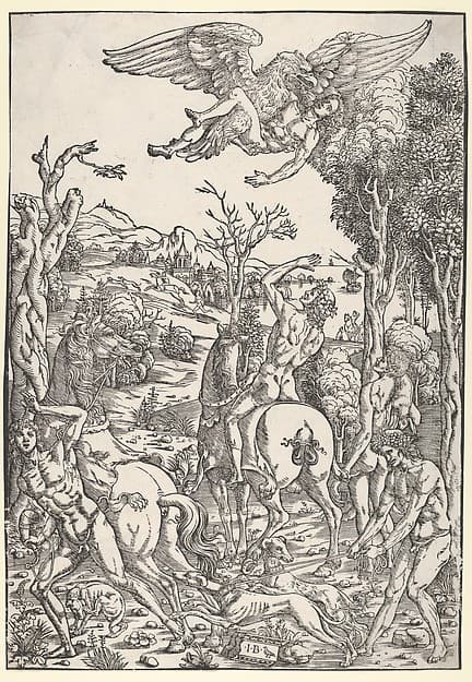 Zeus as an eagle, abducting Ganymede, by Giovanni Battista Palumba